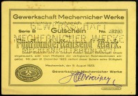 RHEINLAND. 
Mechernich, Gewerkschaft Mechernicher Werke. 500 T. Mark 9.8.1923 -31.12.1923 Papier gelb . v.E.&nbsp; 953.8., Ke.&nbsp; 3489.c. . 

II...