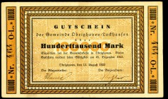 RHEINLAND. 
Obrighoven-Lackhausen, Gemeinde. 100 T. Mark 13.8.1923 -31.12.1923. v.E 1057.1., Ke. 4079. . 

II