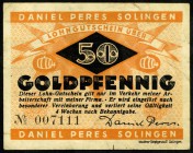 RHEINLAND. 
Solingen, Firma David Peres. 50 Goldpfennig o.D. Wz. v.E.&nbsp; -vgl.1232.1, M.&nbsp; -, Ke.&nbsp; -. . 

III