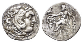 KINGS OF MACEDON. Alexander III 'the Great' (336-323 BC). Drachm. Chios.

Obv : Head of Herakles right, wearing lion skin.

Rev : AΛΕΞΑΝΔΡOY.
Zeus sea...