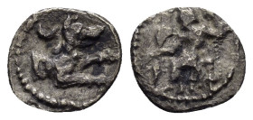 LYCAONIA.Laranda.( Circa 324-323 BC).Obol.

Obv : Λ.
Forepart of a wolf to right.

Rev : Baaltars seated left, holding grain ear, grapes, and sceptre....