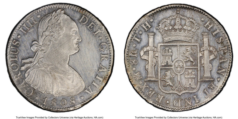 Charles IV 8 Reales 1808 Mo-TH UNC Details (Cleaning) PCGS, Mexico City mint, KM...