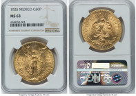 Estados Unidos gold 50 Pesos 1925 MS63 NGC, Mexico City mint, KM481. HID09801242017 © 2023 Heritage Auctions | All Rights Reserved