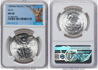 Estados Unidos Pair of Certified silver Onzas, 1) Onza 1985-Mo MS68 NGC, Mexico City mint, KM494.1 2) Onza 2015-Mo MS69 PCGS, Mexico City mint, KM639 ...