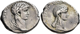 CAPPADOCIA. Caesaraea-Eusebia. Nero, with Agrippina Junior, 54-68. Didrachm (Silver, 23 mm, 6.75 g, 12 h). [NERO CLA]VD DIVI [CLAVD F CA]ESAR AV[G GER...