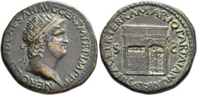 Nero, 54-68. Dupondius (Orichalcum, 28 mm, 14.19 g, 6 h), Rome, circa 65. NERO CLAVD CAESAR AVG GER P M TR P IMP P P Radiate head of Nero to right. Re...