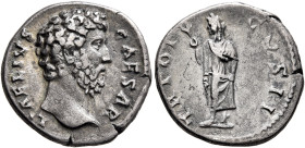 Aelius, Caesar, 136-138. Denarius (Silver, 17 mm, 3.37 g, 6 h), Rome, 137. L AELIVS CAESAR Bare head of Aelius to right. Rev. TR POT COS II Spes advan...