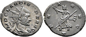 Claudius II Gothicus, 268-270. Antoninianus (Silvered bronze, 20 mm, 3.94 g, 6 h), Mediolanum, mid 269-spring 270. IMP CLAVDIVS P F AVG Radiate, drape...
