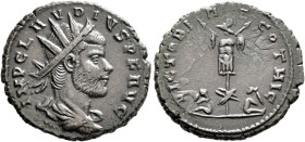 Claudius II Gothicus, 268-270. Antoninianus (Bronze, 21 mm, 3.67 g, 6 h), Cyzicus, summer-autumn 270. IMP CLAVDIVS P F AVG Radiate, draped and cuirass...