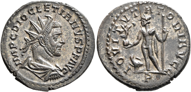 Diocletian, 284-305. Antoninianus (Silvered bronze, 23 mm, 4.00 g, 12 h), Lugdun...