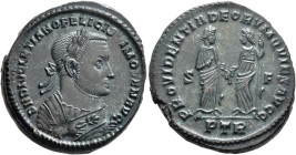 Diocletian, as Senior Augustus, 305-311/2. Follis (Bronze, 28 mm, 11.73 g, 6 h), Treveri, 1 May 305-early 307. D N DIOCLETIANO FELICISSIMO SEN AVG Lau...