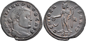Maximinus II, as Caesar, 305-309. Follis (Bronze, 27 mm, 6.39 g, 12 h), Siscia, circa 309-310. MAXIMINVS NOB CAES Laureate head of Maximinus II to rig...