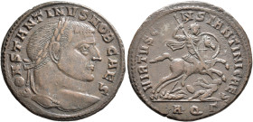 Constantine I, as Caesar, 306-309. Follis (Bronze, 29 mm, 9.33 g, 6 h), Aquileia, circa May-June 307. CONSTANTINVS NOB CAES Laureate head of Constanti...