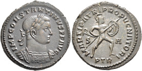 Constantine I, 307/310-337. Follis (Bronze, 26 mm, 7.81 g, 12 h), Treveri, circa autumn 307-end 308. IMP CONSTANTINVS P F AVG Laureate and cuirassed b...