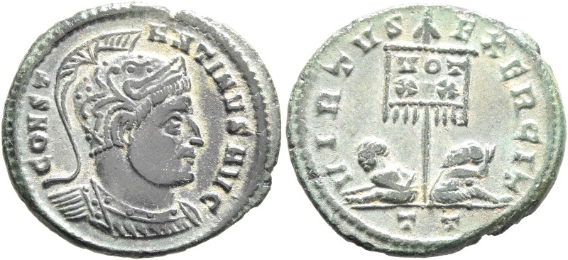 Constantine I, 307/310-337. Follis (Bronze, 20 mm, 2.58 g, 6 h), Ticinum, 319-32...