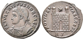 Crispus, Caesar, 316-326. Follis (Bronze, 19 mm, 3.20 g, 12 h), Rome, 324/5. FL IVL CRISPVS NOB CAES Laureate, draped and cuirassed bust of Crispus to...