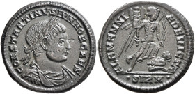 Constantine II, as Caesar, 316-337. Follis (Bronze, 19 mm, 2.66 g, 6 h), Sirmium, 324-325. CONSTANTINVS IVN NOB CAES Laureate, draped and cuirassed bu...