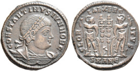 Constantine II, as Caesar, 316-337. Follis (Bronze, 18 mm, 2.72 g, 6 h), Antiochia, 335. CONSTANTINVS IVN NOB C Laureate and cuirassed bust of Constan...