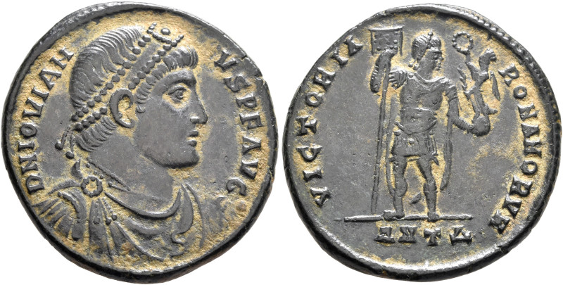 Jovian, 363-364. Double Maiorina (Bronze, 28 mm, 8.87 g, 6 h), Antiochia. D N IO...