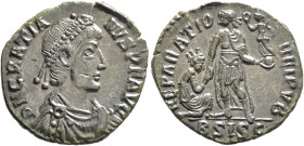 Gratian, 367-383. Maiorina (Bronze, 23 mm, 4.09 g, 12 h), Siscia, 378-383. D N GRATIANVS P F AVG Pearl-diademed, draped, and cuirassed bust of Gratian...