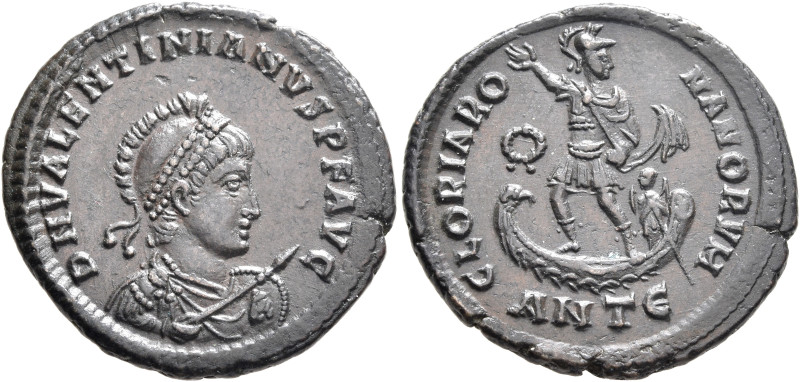 Valentinian II, 375-392. Maiorina (Bronze, 24 mm, 4.78 g, 6 h), Antiochia, 378-3...