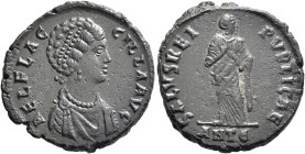 Aelia Flaccilla, Augusta, 379-386/8. Maiorina (Bronze, 22 mm, 5.67 g, 5 h), Antiochia, 383-388. AEL FLAC-CILLA AVG Draped bust of Aelia Flaccilla to r...