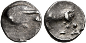 CENTRAL EUROPE. Noricum (East). Circa 2nd-1st centuries BC. Obol (Silver, 9 mm, 0.58 g), 'Augentyp-Stamm' type. Raised convex surface with 'nose'. Rev...