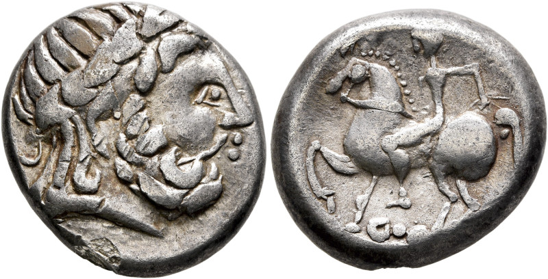 MIDDLE DANUBE. Uncertain tribe. 2nd century BC. Tetradrachm (Silver, 22 mm, 10.8...