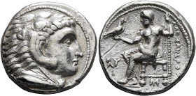 LOWER DANUBE. Uncertain tribe. Circa late 4th-3rd centuries BC. Tetradrachm (Silver, 26 mm, 16.99 g, 2 h). Head of Herakles to right, wearing lion ski...