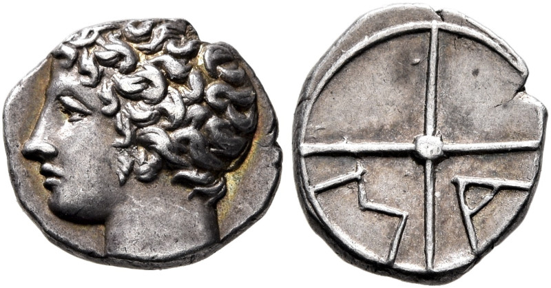GAUL. Massalia. Circa 336-310 BC. Obol (Silver, 9 mm, 0.71 g, 5 h). Bare head of...