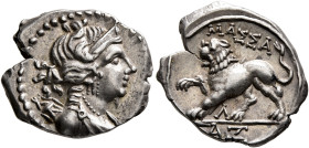 GAUL. Massalia. Circa 125-90 BC. Drachm (Silver, 18 mm, 2.63 g, 6 h). Draped bust of Artemis to right, wearing stephane, triple-pendant earring and ne...