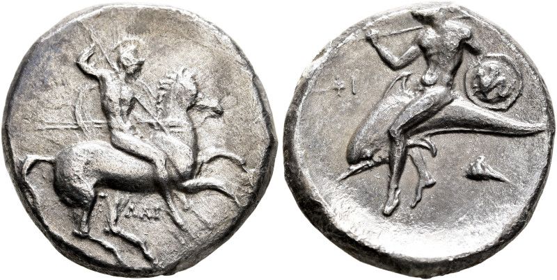 CALABRIA. Tarentum. Circa 315-302 BC. Didrachm or Nomos (Silver, 21 mm, 7.58 g, ...