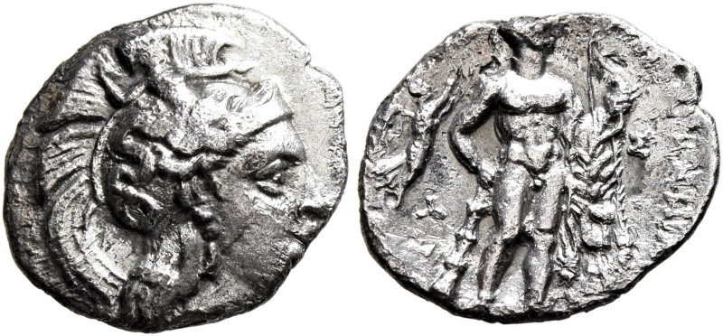 LUCANIA. Herakleia. Circa 340-330 BC. Diobol (Silver, 14 mm, 1.05 g, 8 h). Head ...