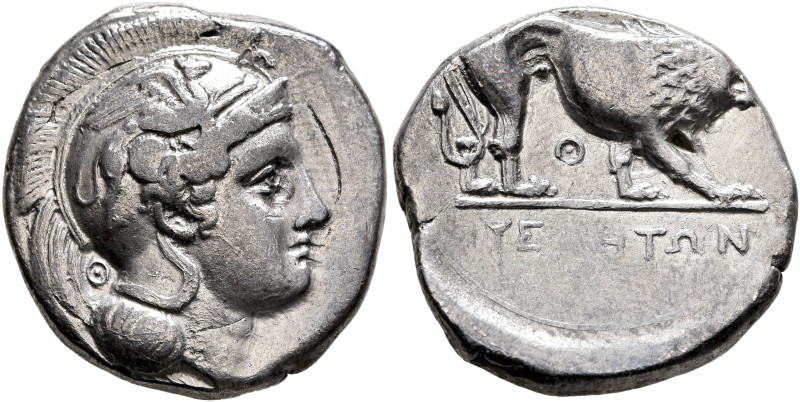 LUCANIA. Velia. Circa 340-334 BC. Didrachm or Nomos (Silver, 21 mm, 7.56 g, 3 h)...