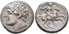 SICILY. Syracuse. Hieron II, 275-215 BC. AE (Bronze, 27 mm, 18.81 g, 6 h). Diademed head of Hieron II to left. Rev. ΙΕΡΩΝΟΣ Helmeted cavalryman riding...