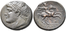 SICILY. Syracuse. Hieron II, 275-215 BC. AE (Bronze, 27 mm, 17.10 g, 12 h). Diademed head of Hieron II to left. Rev. [Ι]ΕΡΩΝΟΣ Helmeted cavalryman rid...