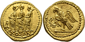 SKYTHIA. Geto-Dacians. Koson, mid 1st century BC. Stater (Gold, 20 mm, 8.25 g, 12 h), Olbia. KOΣΩN Roman consul accompanied by two lictors advancing l...