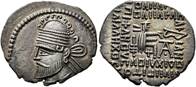 KINGS OF PARTHIA. Pakoros I, circa 78-120. Drachm (Silver, 21 mm, 3.51 g, 11 h),...