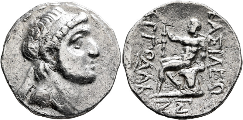 KINGS OF CHARACENE. Apodakos, circa 110/09-104/03 BC. Tetradrachm (Silver, 31 mm...