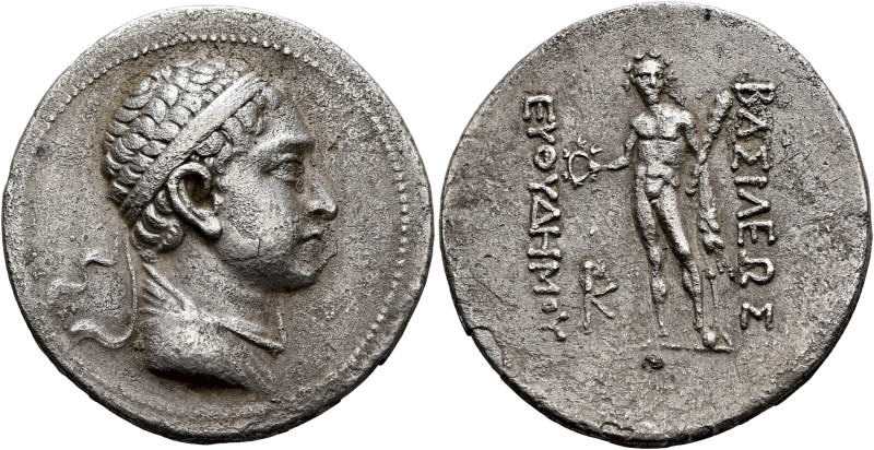 BAKTRIA, Greco-Baktrian Kingdom. Euthydemos II, circa 185-180 BC. Tetradrachm (S...