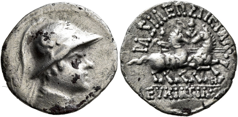 EARLY SKYTHIANS, Imitating Eukratides I of Baktria. Late 2nd century BC. Drachm ...