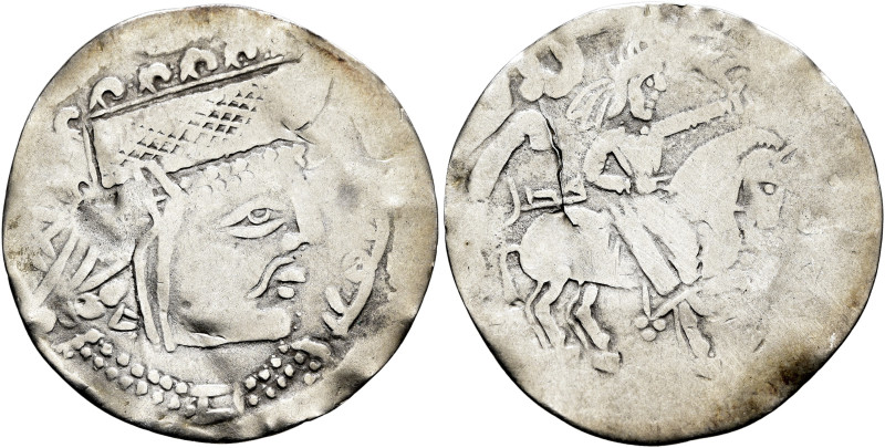 KHWARAZMIA. King Azkaswar II, circa 770-818. Drachm (Silver, 25 mm, 2.05 g, 7 h)...