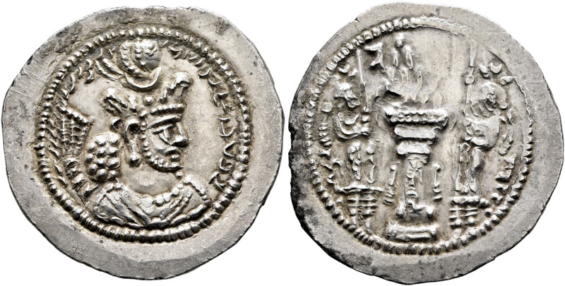 SASANIAN KINGS. Bahram V, 420-438. Drachm (Silver, 27 mm, 4.25 g, 3 h), GW (Gurg...