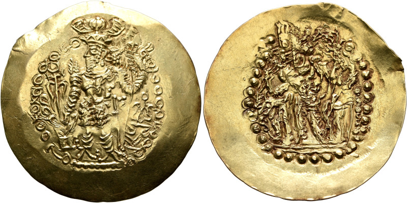 KUSHANO-SASANIANS. Bahram III (Kidara), circa 350-?. Dinar (Electrum, 34 mm, 7.8...