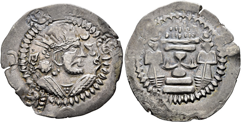 LOCAL ISSUES, Chaganiyan. Late 6th-7th centuries. Drachm (Silver, 27 mm, 2.68 g,...