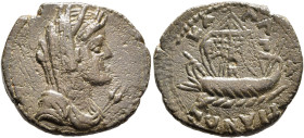 MOESIA INFERIOR. Callatis. Pseudo-autonomous issue. Triassarion (Bronze, 23 mm, 6.59 g, 12 h), 3rd century AD. Draped and veiled bust of Demeter to ri...
