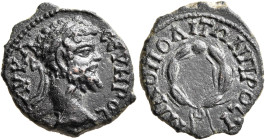 MOESIA INFERIOR. Nicopolis ad Istrum. Septimius Severus, 193-211. Assarion (Bronze, 17 mm, 2.45 g, 7 h). AY K Λ CΕYHPOC Laureate head of Septimius Sev...