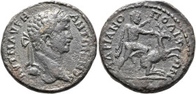 THRACE. Hadrianopolis. Caracalla, 198-217. Tetrassarion (Orichalcum, 28 mm, 11.58 g, 1 h). AYT M AYPH ANTΩNINOC Laureate head of Caracalla to right. R...