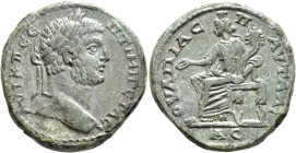 THRACE. Pautalia. Geta, 209-211. Tetrassarion (Bronze, 30 mm, 18.79 g, 1 h). AΥT K Π CЄΠTIMI ΓЄTAC Laureate head of Geta to right. Rev. OYΛΠIAC ΠAYTAΛ...