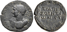 PONTUS. Trapezus. Trajan, 98-117. Assarion (Bronze, 23 mm, 6.55 g, 6 h), CY 50 = 113/4. ΑΥ ΚΑΙϹ ΝЄΡ ΤΡΑΙΑΝΟϹ ϹЄΒ ΓЄΡ ΔΑ Laureate heroic bust of Trajan...